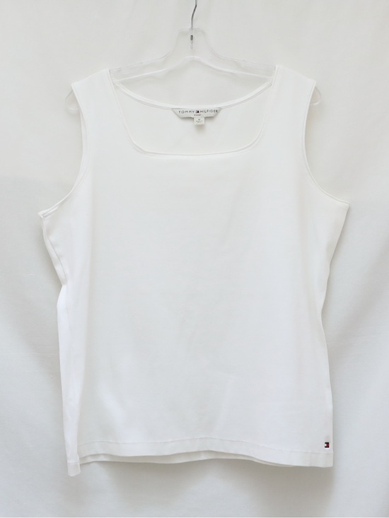 Tommy Hilfiger Tops - Tommy Hilfiger white stretch top plus size tank 1X casual slim fit cotton blend